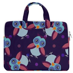 Owl Pattern Background Macbook Pro 16  Double Pocket Laptop Bag  by Wegoenart