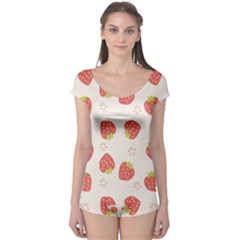 Strawberries Pattern Design Boyleg Leotard  by Wegoenart