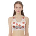 Strawberries Pattern Design Sports Bra with Border View1