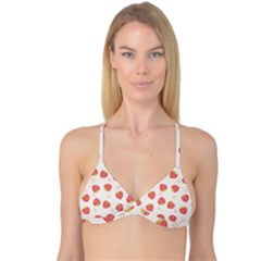 Strawberries Pattern Design Reversible Tri Bikini Top by Wegoenart