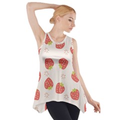 Strawberries Pattern Design Side Drop Tank Tunic by Wegoenart