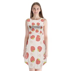 Strawberries Pattern Design Sleeveless Chiffon Dress   by Wegoenart