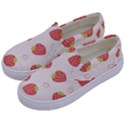 Strawberries Pattern Design Kids  Canvas Slip Ons View2