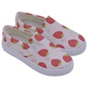 Strawberries Pattern Design Kids  Canvas Slip Ons View3