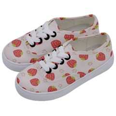 Strawberries Pattern Design Kids  Classic Low Top Sneakers by Wegoenart