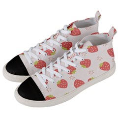 Strawberries Pattern Design Men s Mid-top Canvas Sneakers by Wegoenart