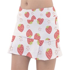 Strawberries Pattern Design Classic Tennis Skirt by Wegoenart