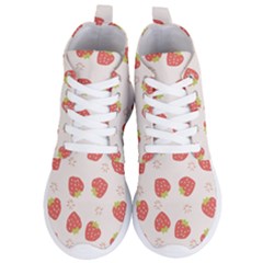 Strawberries Pattern Design Women s Lightweight High Top Sneakers by Wegoenart