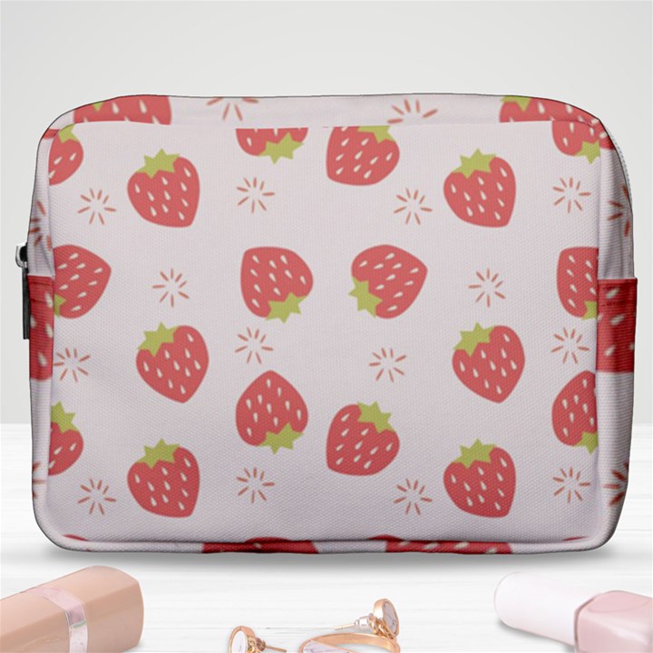 Strawberries Pattern Design Make Up Pouch (Large)