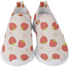 Strawberries Pattern Design Kids  Slip On Sneakers by Wegoenart