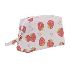 Strawberries Pattern Design Wristlet Pouch Bag (medium) by Wegoenart