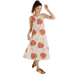 Strawberries Pattern Design Summer Maxi Dress by Wegoenart