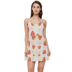 Strawberries Pattern Design Short Frill Dress by Wegoenart