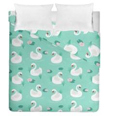 Elegant Swan Seamless Pattern Duvet Cover Double Side (queen Size) by Wegoenart