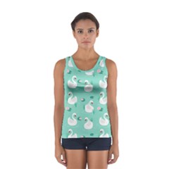 Elegant Swan Seamless Pattern Sport Tank Top  by Wegoenart