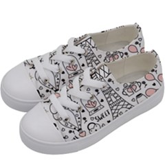 Big Collection With Hand Drawn Object Valentine Day Kids  Low Top Canvas Sneakers by Wegoenart