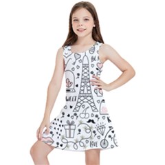 Big Collection With Hand Drawn Object Valentine Day Kids  Lightweight Sleeveless Dress by Wegoenart