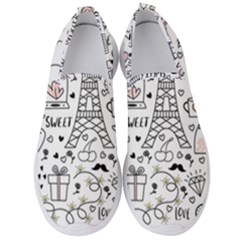 Big Collection With Hand Drawn Object Valentine Day Men s Slip On Sneakers by Wegoenart