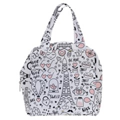 Big Collection With Hand Drawn Object Valentine Day Boxy Hand Bag