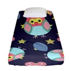 Owl Star Pattern Background Fitted Sheet (single Size) by Wegoenart