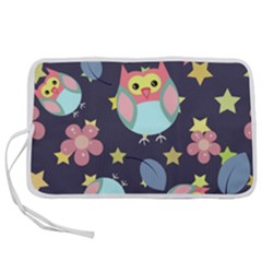 Owl Star Pattern Background Pen Storage Case (l) by Wegoenart