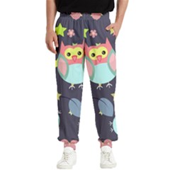 Owl Star Pattern Background Men s Elastic Waist Pants by Wegoenart