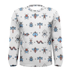 Insect Icon Seamless Pattern Men s Long Sleeve Tee by Wegoenart