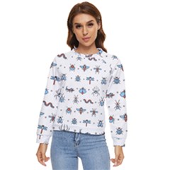 Insect Icon Seamless Pattern Women s Long Sleeve Raglan Tee