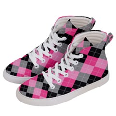 Seamless Argyle Pattern Women s Hi-top Skate Sneakers by Wegoenart