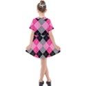 Seamless Argyle Pattern Kids  Short Sleeve Shirt Dress View2