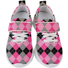 Seamless Argyle Pattern Kids  Velcro Strap Shoes