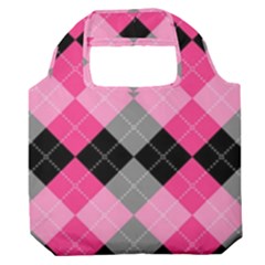 Seamless Argyle Pattern Premium Foldable Grocery Recycle Bag by Wegoenart