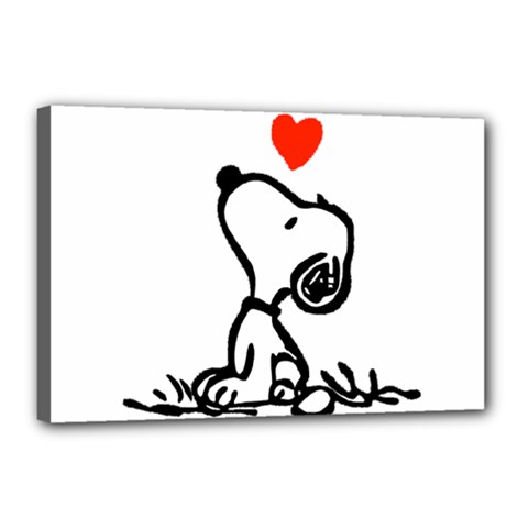 Snoopy Love Canvas 18  X 12  (stretched) by Jancukart