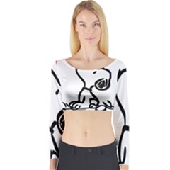 Snoopy Love Long Sleeve Crop Top