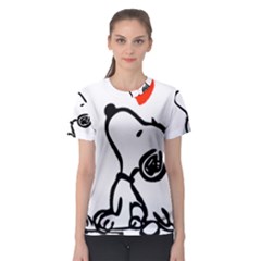 Snoopy Love Women s Sport Mesh Tee