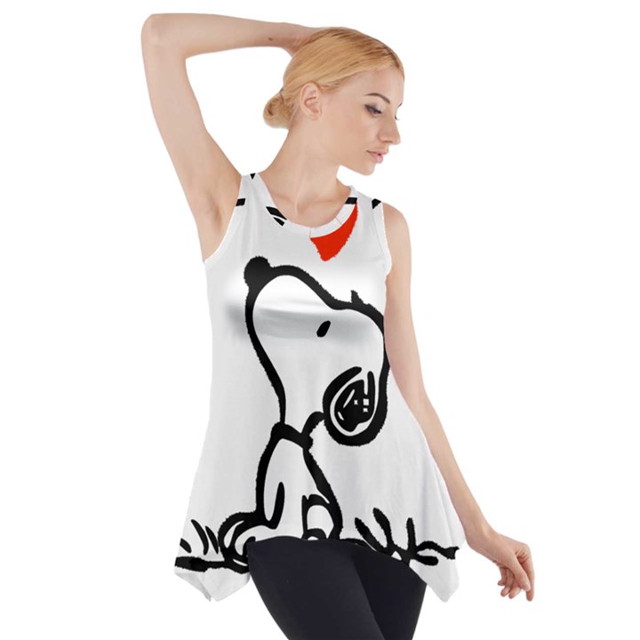 Snoopy Love Side Drop Tank Tunic