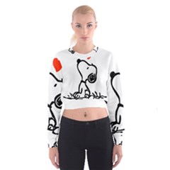 Snoopy Love Cropped Sweatshirt by Jancukart