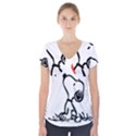 Snoopy Love Short Sleeve Front Detail Top View1