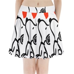 Snoopy Love Pleated Mini Skirt