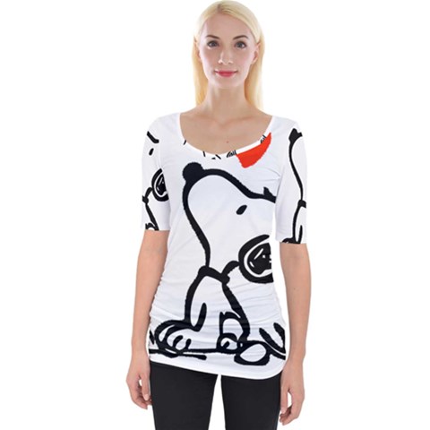 Snoopy Love Wide Neckline Tee by Jancukart