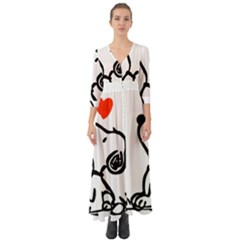 Snoopy Love Button Up Boho Maxi Dress by Jancukart