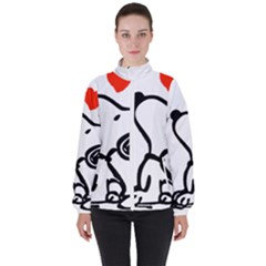 Snoopy Love Women s High Neck Windbreaker by Jancukart