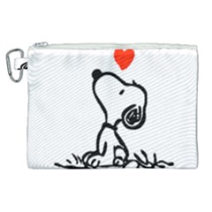 Snoopy Love Canvas Cosmetic Bag (xl) by Jancukart