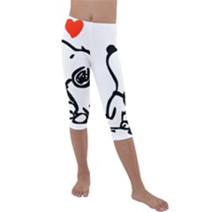 Snoopy Love Kids  Lightweight Velour Capri Leggings 