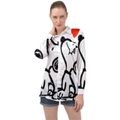 Snoopy Love Long Sleeve Satin Shirt