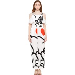 Snoopy Love Draped Sleeveless Chiffon Jumpsuit by Jancukart