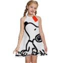 Snoopy Love Kids  Halter Collar Waist Tie Chiffon Dress View1