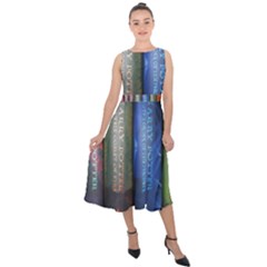 Vintage Collection Book Midi Tie-back Chiffon Dress