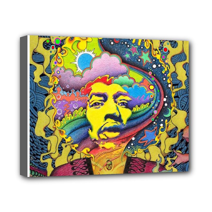 Psychedelic Rock Jimi Hendrix Canvas 10  x 8  (Stretched)