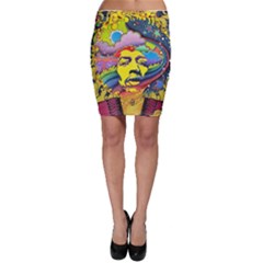 Psychedelic Rock Jimi Hendrix Bodycon Skirt